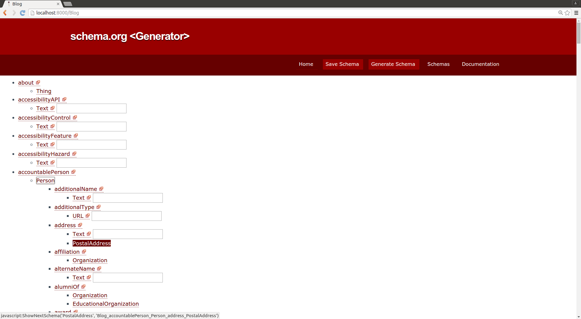 Person PostalAddress